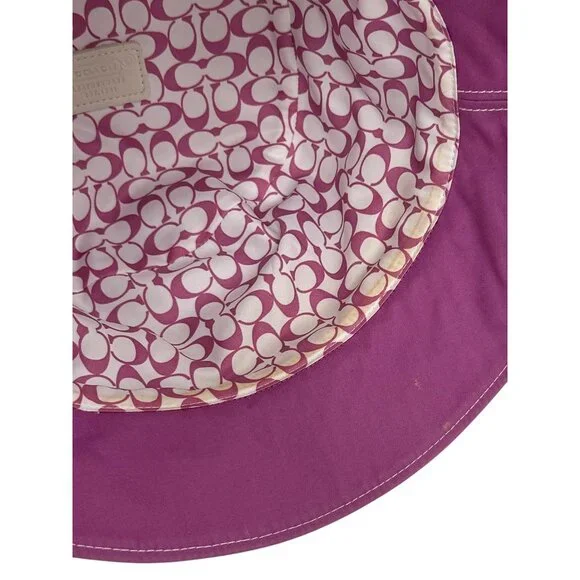 Vtg Y2K Coach Fuchsia Bucket Hat | Barbiecore Dopamine Indie Sleaze Retro Grunge - Picture 7 of 13